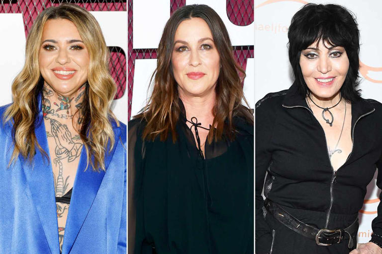 Jason Kempin/Getty; Emma McIntyre/Getty Images for CMT; Noam Galai/Getty Images for The Michael J. Fox Foundation From left: Morgan Wade, Alanis Morissette and Joan Jett