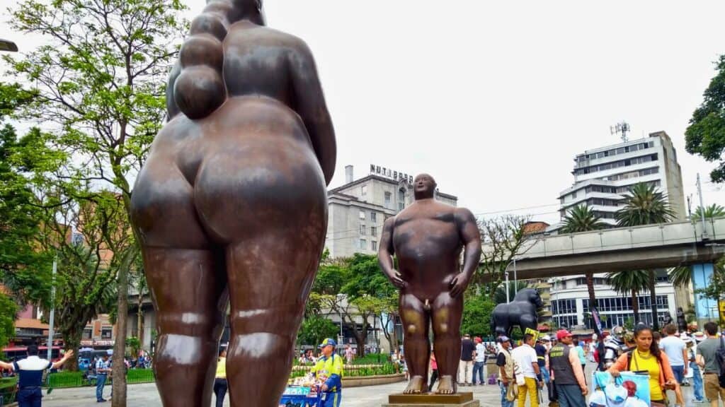 <p>Botero Square, also called Plaza de las Esculturas, is a popular spot in <a href="https://sparknomad.com/things-to-do-in-medellin-colombia/">Medellín</a>. It is situated in front of the Museum of Antioquia and Uribe Palace. Named after renowned Colombian artist Fernando Botero, the square showcases 23 of his iconic statues, including “The Hand,” “Eve,” and “Maternity,” for all to admire freely.</p>