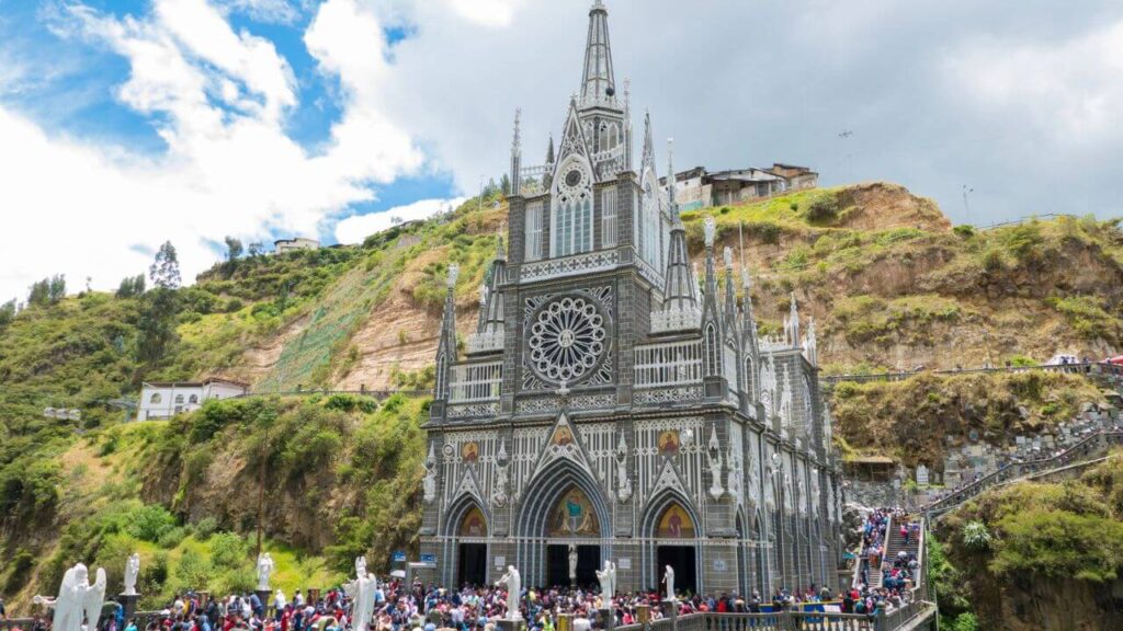 <p>One of Colombia’s most stunning spots is the Las Lajas Sanctuary, near Ipiales. Built in 1754 and dedicated to the Virgin Mary, it’s believed she appeared here during a storm. Loved by many Catholics, it’s considered one of the world’s most beautiful churches, with marble columns and stained glass windows.</p>