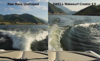 Reviewer's before and after showing the difference in the waves with and without the tool