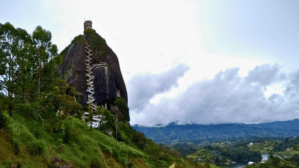 <p>El Peñón de Guatapé, located in <a href="https://sparknomad.com/things-to-do-in-guatape-colombia/">Guatapé</a>, Antioquia, is a renowned Colombian landmark and national monument. Climbing its 708-step staircase offers a breathtaking view of Guatapé Lake and Colombia’s islands from one of the world’s tallest natural wonders.</p>