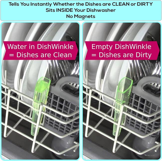 Dishwasher indicator sign showing