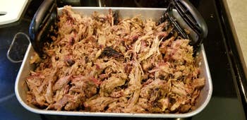 the same pork shredded fully with the claws