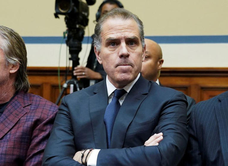 FILE PHOTO: Hunter Biden, son of U.S. President Joe Biden, is seen as he makes a surprise appearance at a House Oversight Committee markup and meeting to vote on whether to hold Biden in contempt of Congress for failing to respond to a request to testify to the House last month, on Capitol Hill in Washington, U.S., January 10, 2024. REUTERS/Kevin Lamarque/File Photo