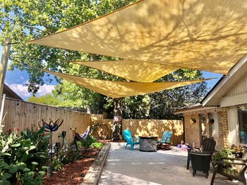three shades set up in a different reviewer's back yard
