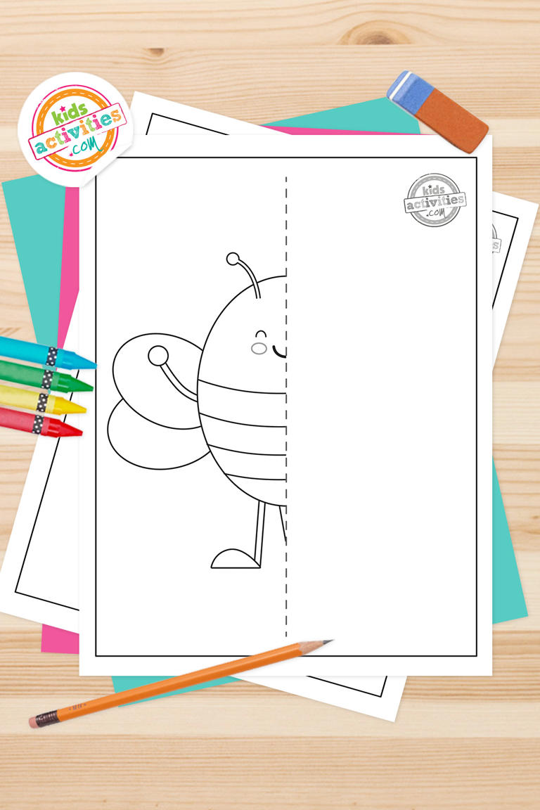 Draw The Other Half! Symmetry Drawing Worksheets for Draw The Other Half Free Printables
