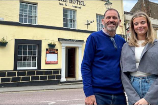 Iain Cox and Tayla Barnes, then-managers of the Vle Hotel in Cricklade, winners of Four in a Bed (Image: Channel 4)