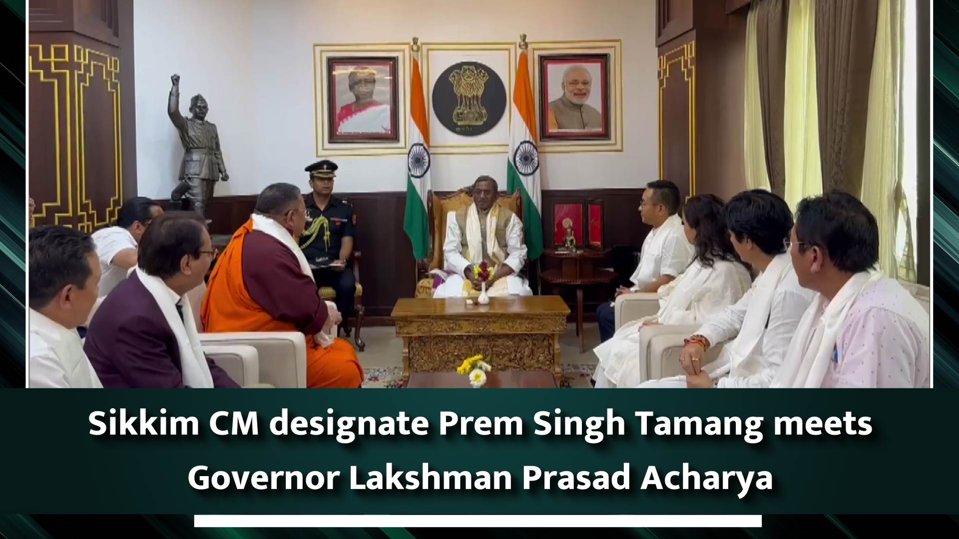 Sikkim CM Designate Prem Singh Tamang Meets Governor Lakshman Prasad ...