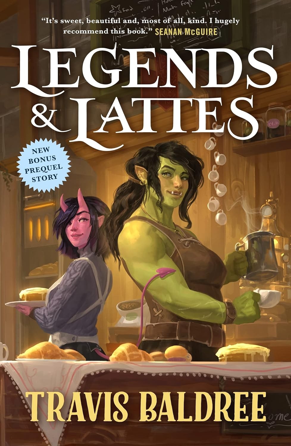 <p>Viv has given up fighting after a life full of bloodshed, and she's swapped her sword for coffee pots when she decides to open the first coffee shop in the city of Thune. She crosses paths with a variety of people, and might just find family along the way.</p><p>"It literally says on the cover, 'low stakes, high cozy vibes,'" Claudia says. "Well that about sums you up!" Hannah chimes in.</p><p>"Low stakes, real quiet, cozy vibes," Claudia continues. "Really comforting, it was like a big hug."</p><p><em>Legends & Lattes has a 4.6 on Amazon and <span>4.1 </span></em><span><em>on Goodreads, both out of 5.</em></span></p>