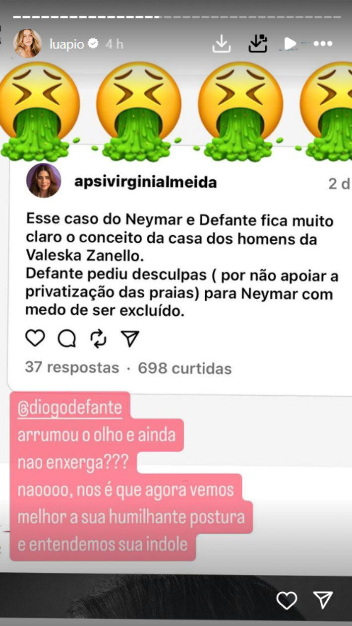 Luana Piovani Critica Pedido De Desculpas De Diogo Defante Para Neymar ‘não Enxerga 8187