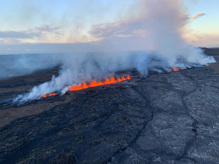 An aerial image shows Kilauea volcano erupting in Hawaii Volcanoes National Park, June 3, 2024. / Credit: U.S. Geological Survey
