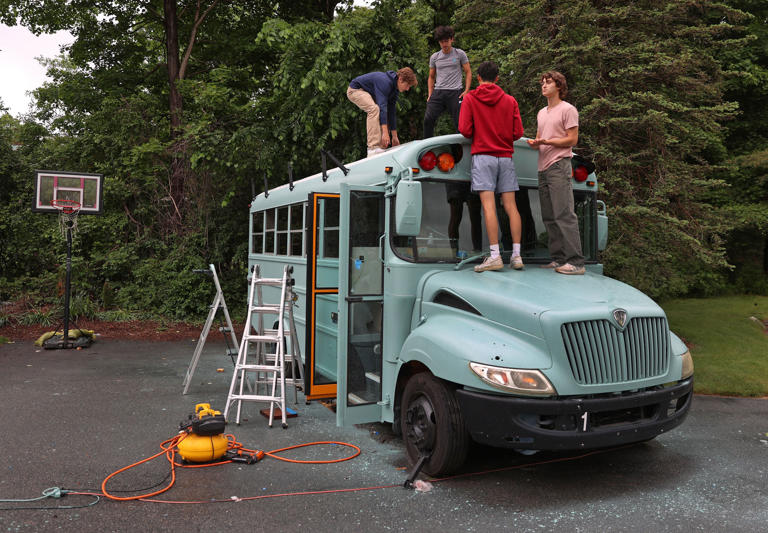 A group of high school friends in Milton are renovating a school bus and sharing their progress on Instagram and TikTok. Millions around the world are following along.