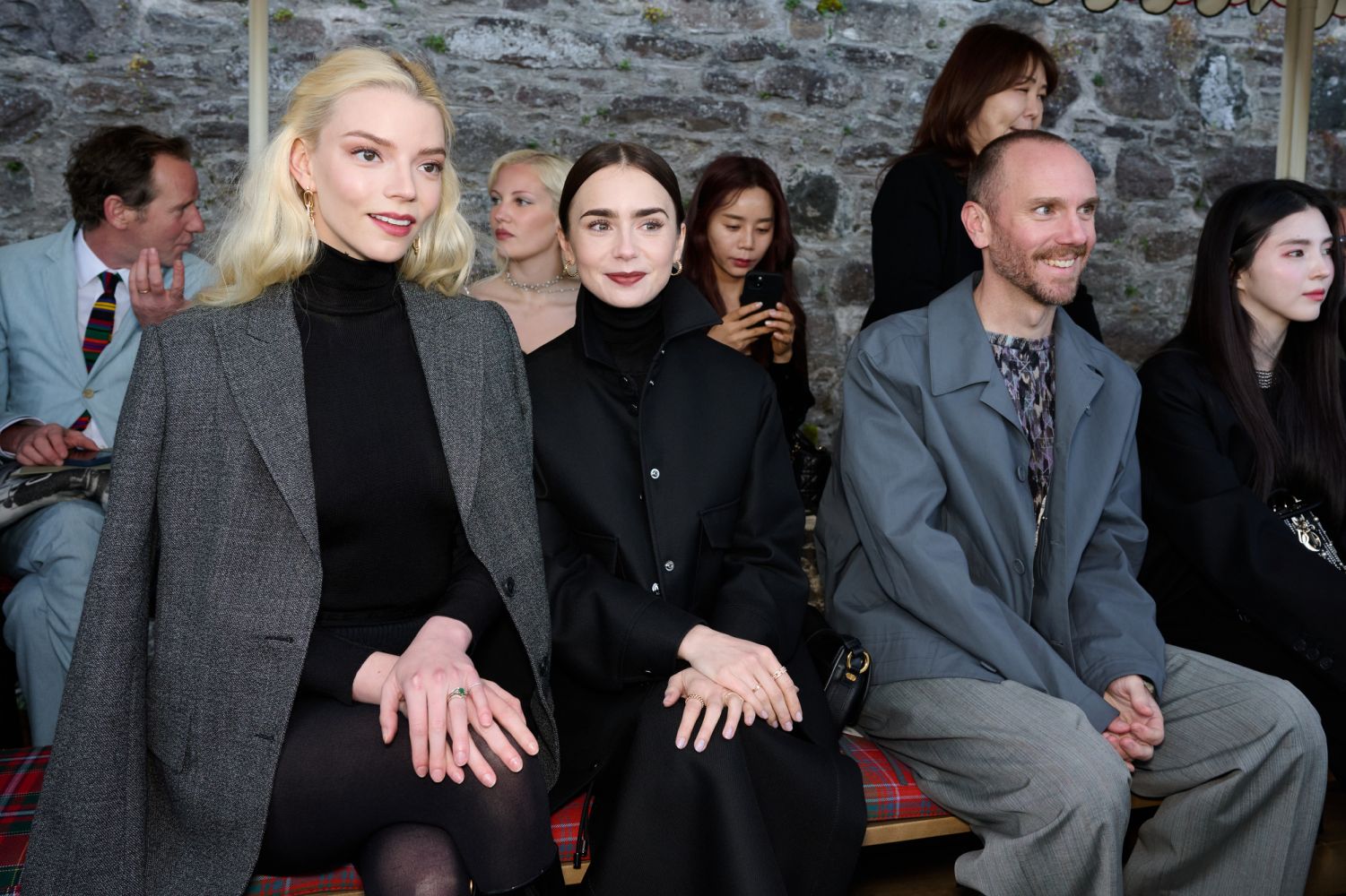 <p>Anya Taylor-Joy, Lily Collins and Charlie McDowell at the Dior Cruise 2025 Show</p>