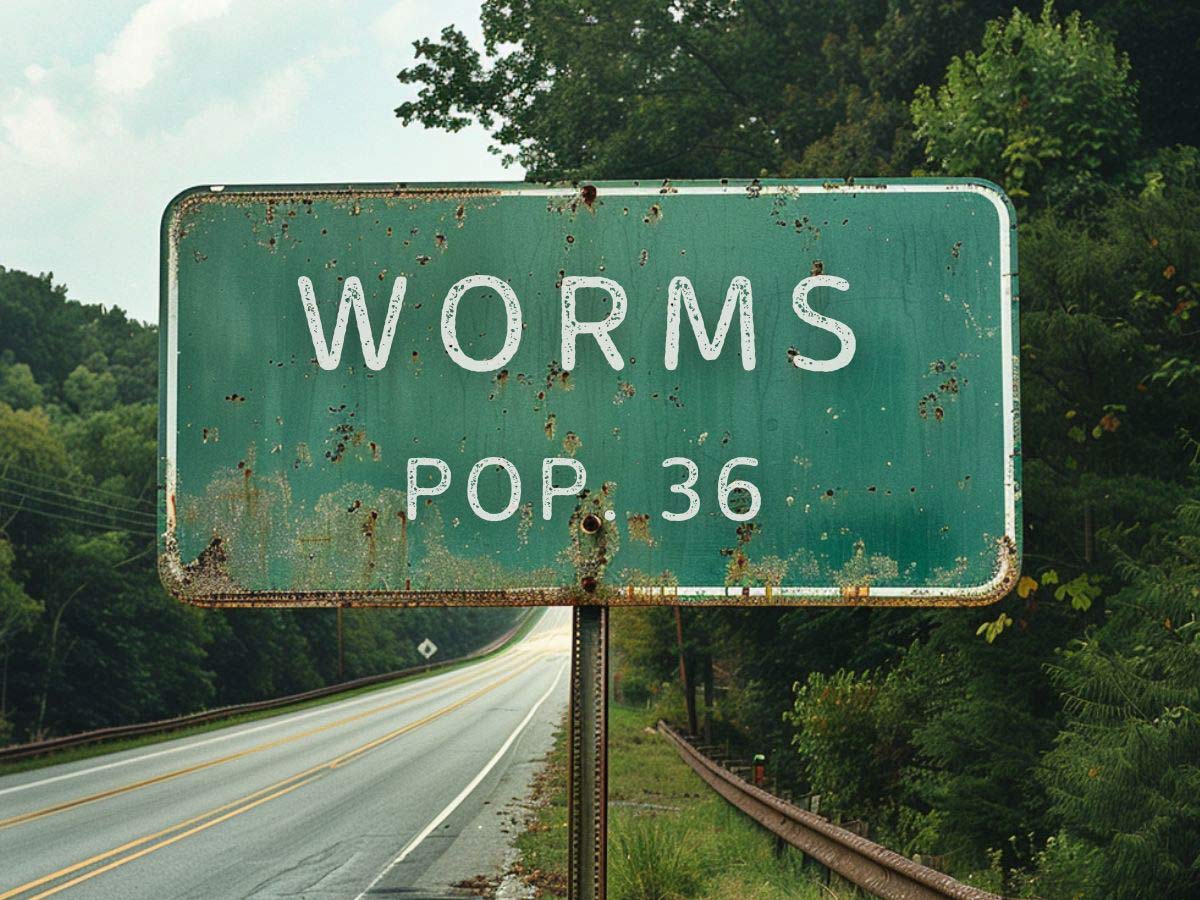 <p>Don’t worry; the town isn’t crawling with worms, it was named after Worms, Germany. This place was established as a Lutheran community and is now too small to even have its own post office. It was originally had a large European immigrant population in the 1850s, including people from Poland, Denmark, Norway, and Ireland. </p>