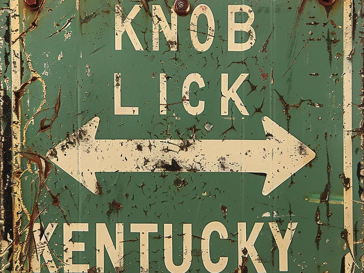 <p>This Kentucky town's name has a much more tame meaning than you may imagine. A knob is another name for a prominent hill, and a lick is a small transient stream. It makes you wonder why the town ever changed its name from Knob Creek—or Antioch, for that matter.</p>