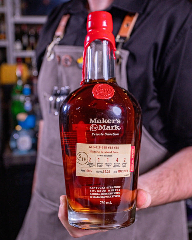 A private barrel Maker's Mark bourbon made for 618 Restaurant in Freehold Borough.