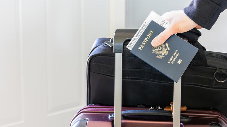 Person holding their passport