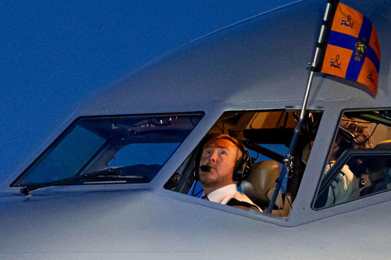 Patrick van Katwijk/Getty King Willem-Alexander of The Netherlands arrives at the airport in Atlanta, Georgia on June 9, 2024.