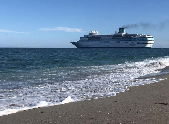 Margaritaville cruise ship leaving port, Singer Island, Florida