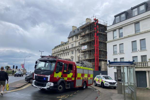 Firefighters descend on fire ravaged hotel