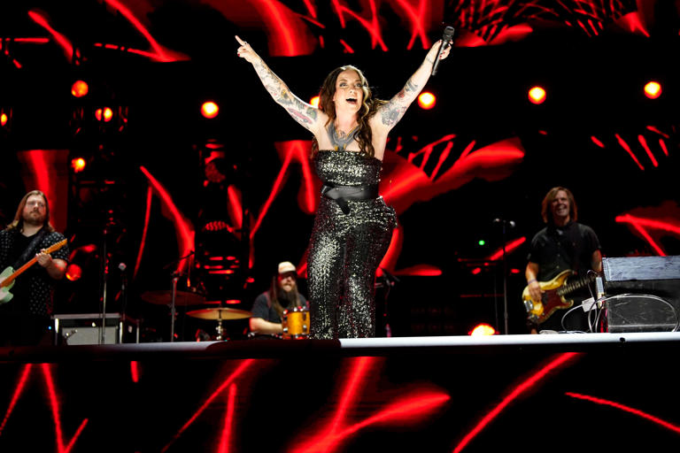 Ashley McBryde performs during CMA Fest at Nissan Stadium in Nashville, Tenn., Thursday, June 6, 2024.