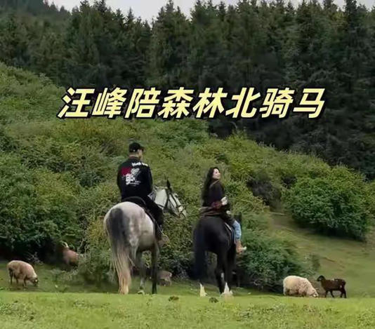 汪峰约会很绅士，满足女友兴趣爱好，特意选白马，还跟森林北身后