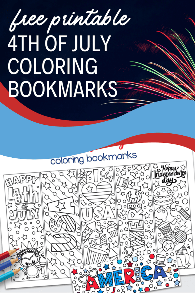 Free Printable Coloring 4th of July Bookmarks