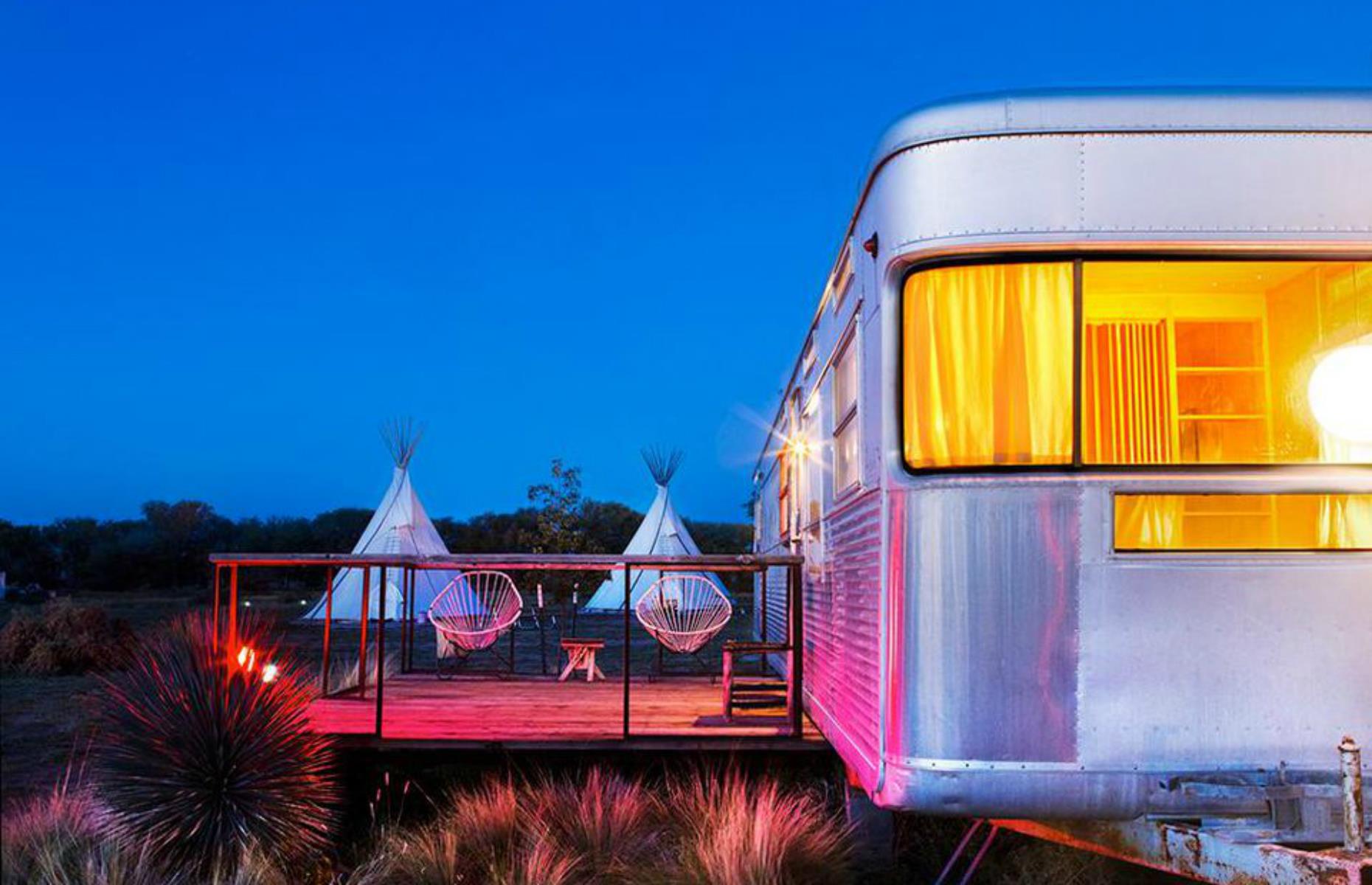 <p>Marfa, Texas, is fast becoming an arts hub and bohemian campsite El Cosmico offers some quirky accommodation. This sizeable <a href="https://elcosmico.com/">Airstream</a> contains a king and twin bed, shower, AC/heater and its own private deck. While there, get involved in a whole host of artistic and creative workshops, from cooking to songwriting. </p>