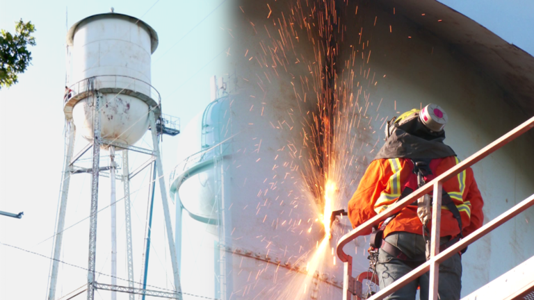 How do you tear down a century-old water tower?