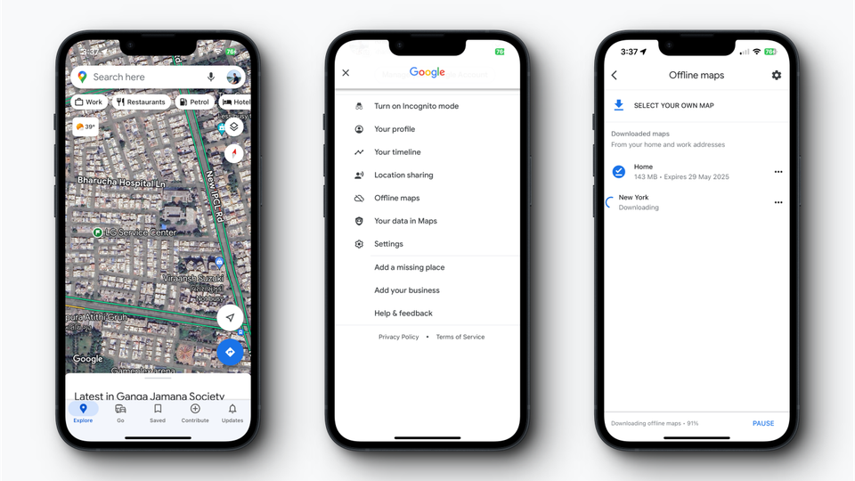 android, googleマップの地図をダウンロードする方法。旅先でネットにつながらなくても安心です