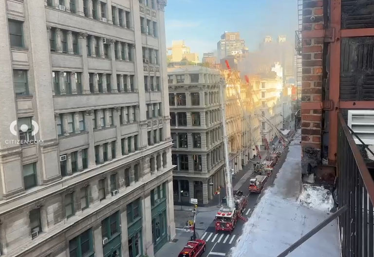 FDNY battle 3-alarm fire on rooftop of SoHo building; Good Samaritan ...