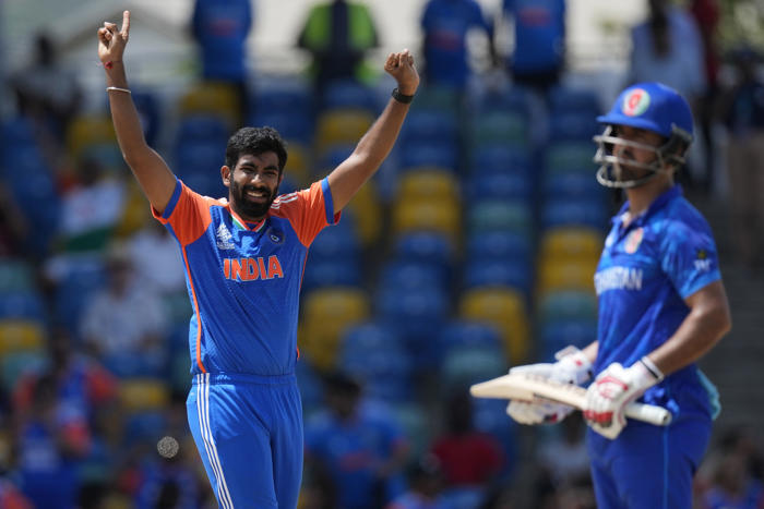 bumrah leads india to 47-run win over afghanistan in super eight at t20 world cup