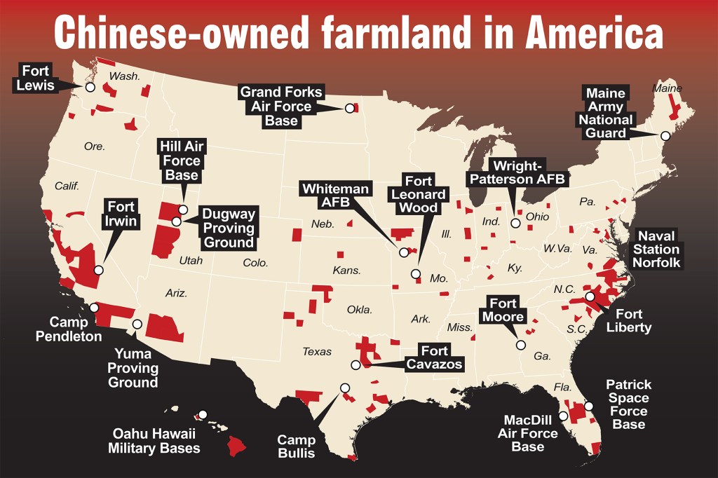 Map Shows Chinese-owned Farmland Next To 19 US Military Bases In ...