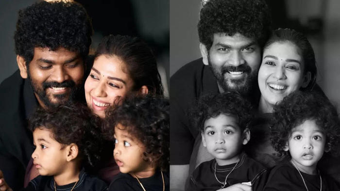 nayanthara and vignesh shivan’s family portrait with their twin boys wins the internet - see photos
