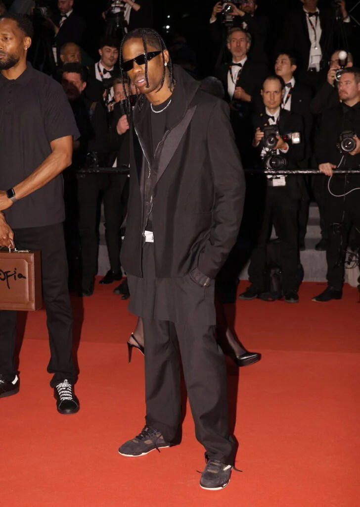 Travis Scott attends the "The Idol" red carpet during the 76th annual Cannes film festival at Palais des Festivals on May 22, 2023 in Cannes, France. (Photo by Pascal Le Segretain/Getty Images)