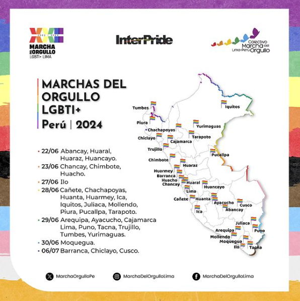 marcha del orgullo 2024: conoce el recorrido en lima y fechas en todo el país