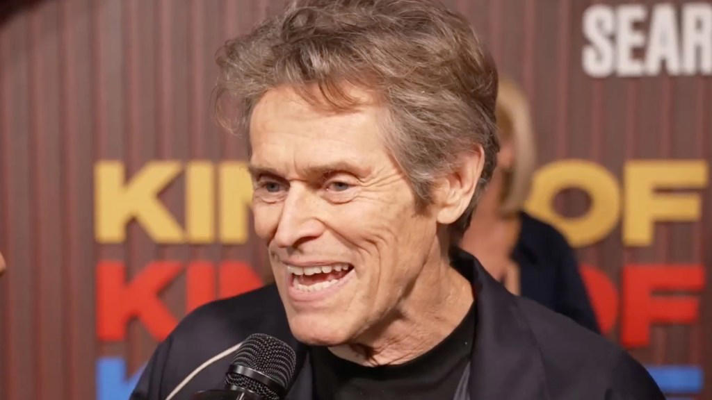 willem dafoe explains the importance of the orange speedo in ‘kinds of kindness' | thr video