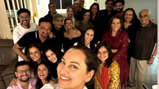 inside pics from sonakshi sinha, zaheer iqbal's family get together ahead of wedding: shatrughan sinha is the happiest