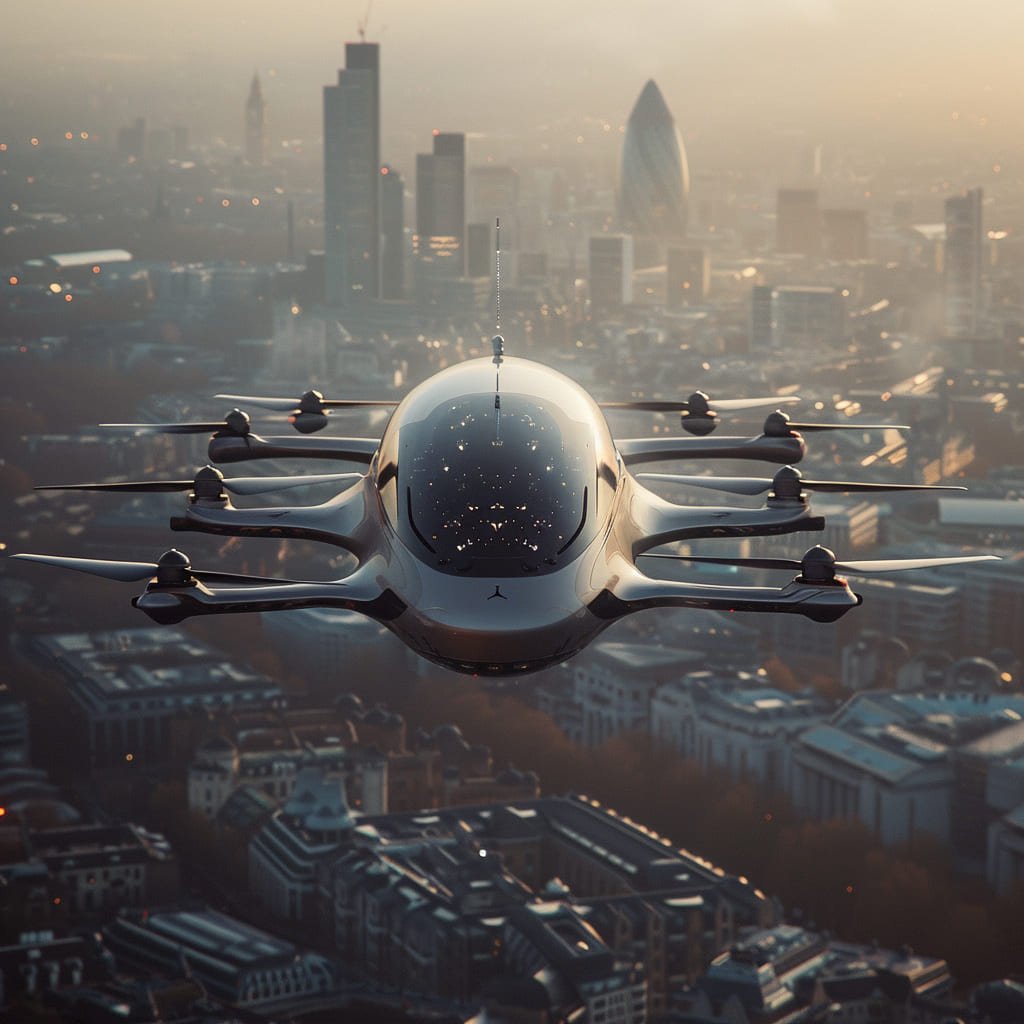 <p>Air taxi are on their way as AI-driven drone that have eight rotor blades, ready to whisk you away with efficiency and style. Step into the small cabin equipped with a large tinted window, offering privacy for finishing your morning routine or catching some shut-eye on the way home afetr a busy day.</p> <p>These futuristic air taxis blend convenience and comfort, allowing you to skip traffic and arrive at your destination swiftly. Whether you’re commuting to work or heading out for a night on the town, these autonomous aerial vehicles promise a seamless and enjoyable journey above the hustle and bustle of city streets. Get ready to elevate your travel experience with air taxis — the future of urban mobility is here.</p>