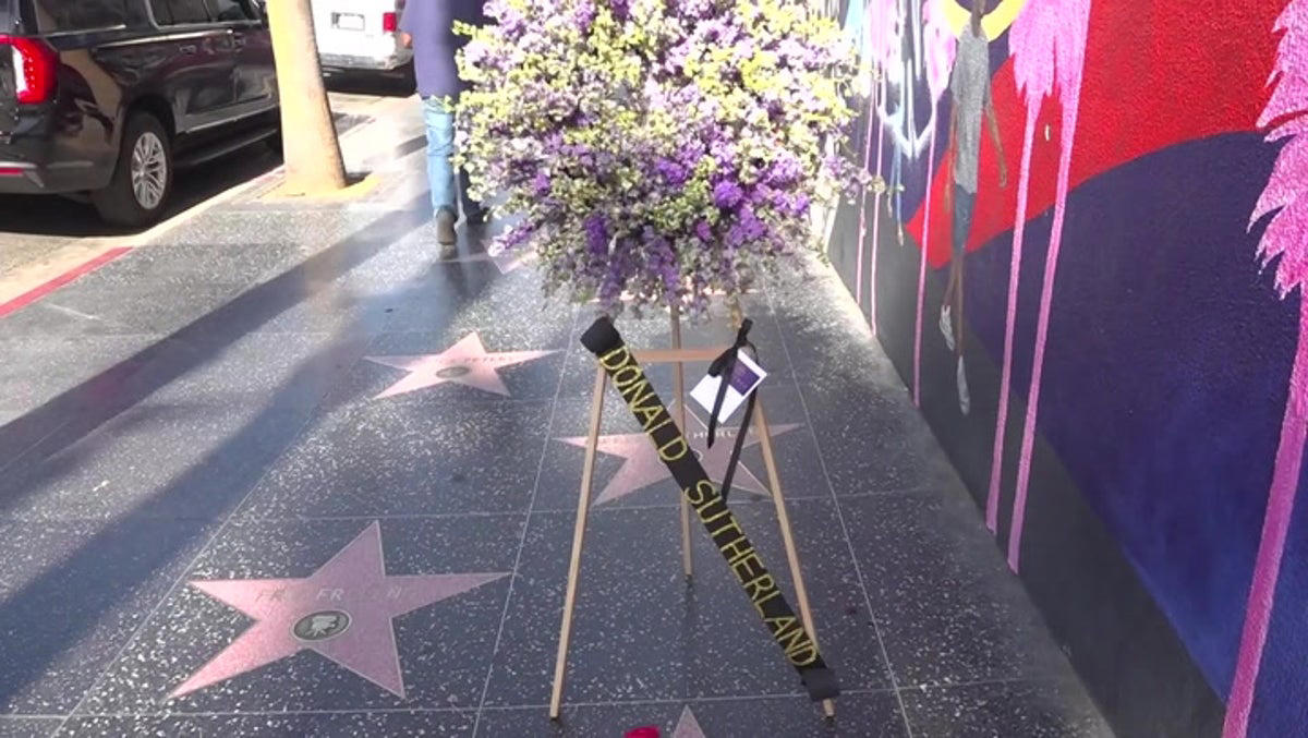 wreath laid in honour of donald sutherland on hollywood walk of fame after actor’s death