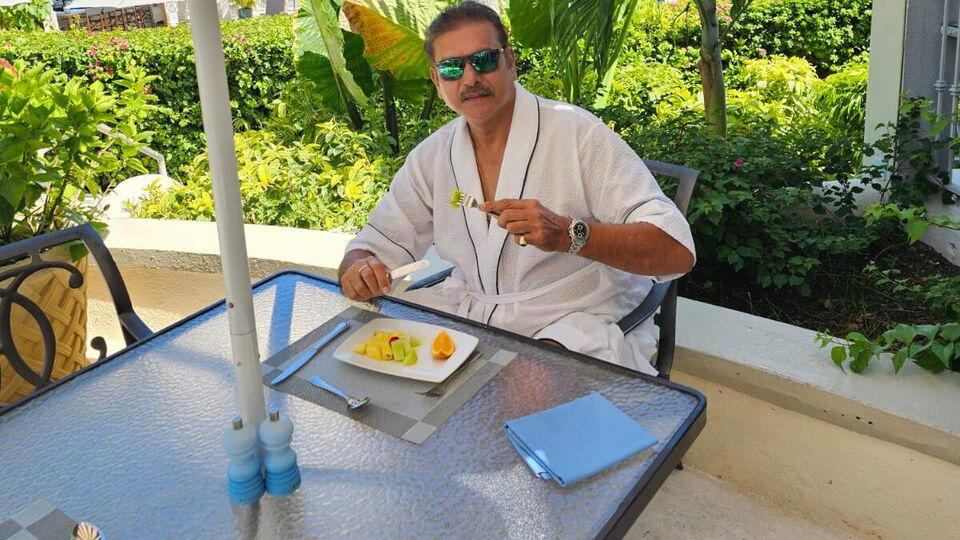 'feeling like a drug lord': ravi shastri posts photo from antigua; netizens say 'you are rocking'