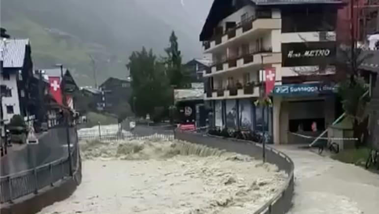 zermatt wegen hochwasser von der aussenwelt abgeschnitten: «die feuerwehr ist überall präsent»