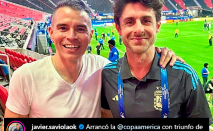 ex river: pablito aimar y javier saviola se reencontraron tras la victoria de la selección argentina