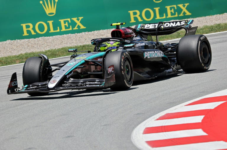 hamilton on top in barcelona practice after dramatic day at mercedes