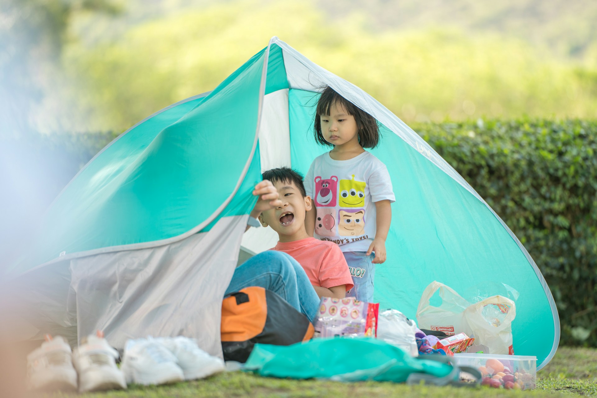 With summer making the weather bearable to be outside at night, give your kids a fun night out by setting up a tent in your backyard. Camping at home! Without the stress of going to an actual campsite, you can set up camp, have some s'mores, share stories, and take in all of the beautiful night sky together.
