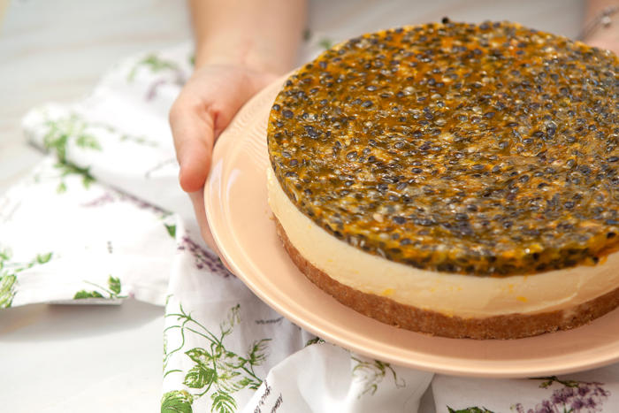amazon, un cheesecake de maracuyá bajo en grasas