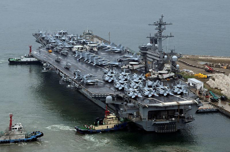 us aircraft carrier arrives in south korea for military drills
