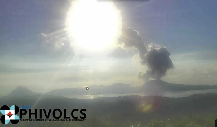 degassing activity observed at taal's main crater