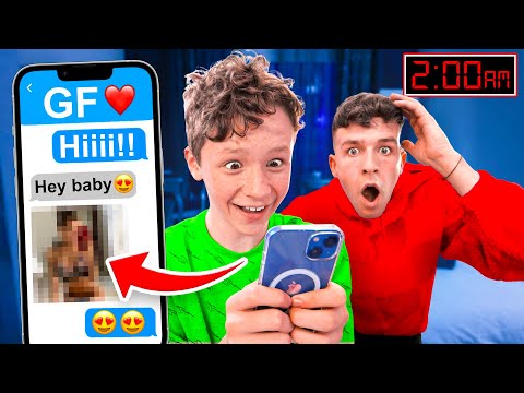 Catching little brother texting a girl at 2 AM shocking reaction