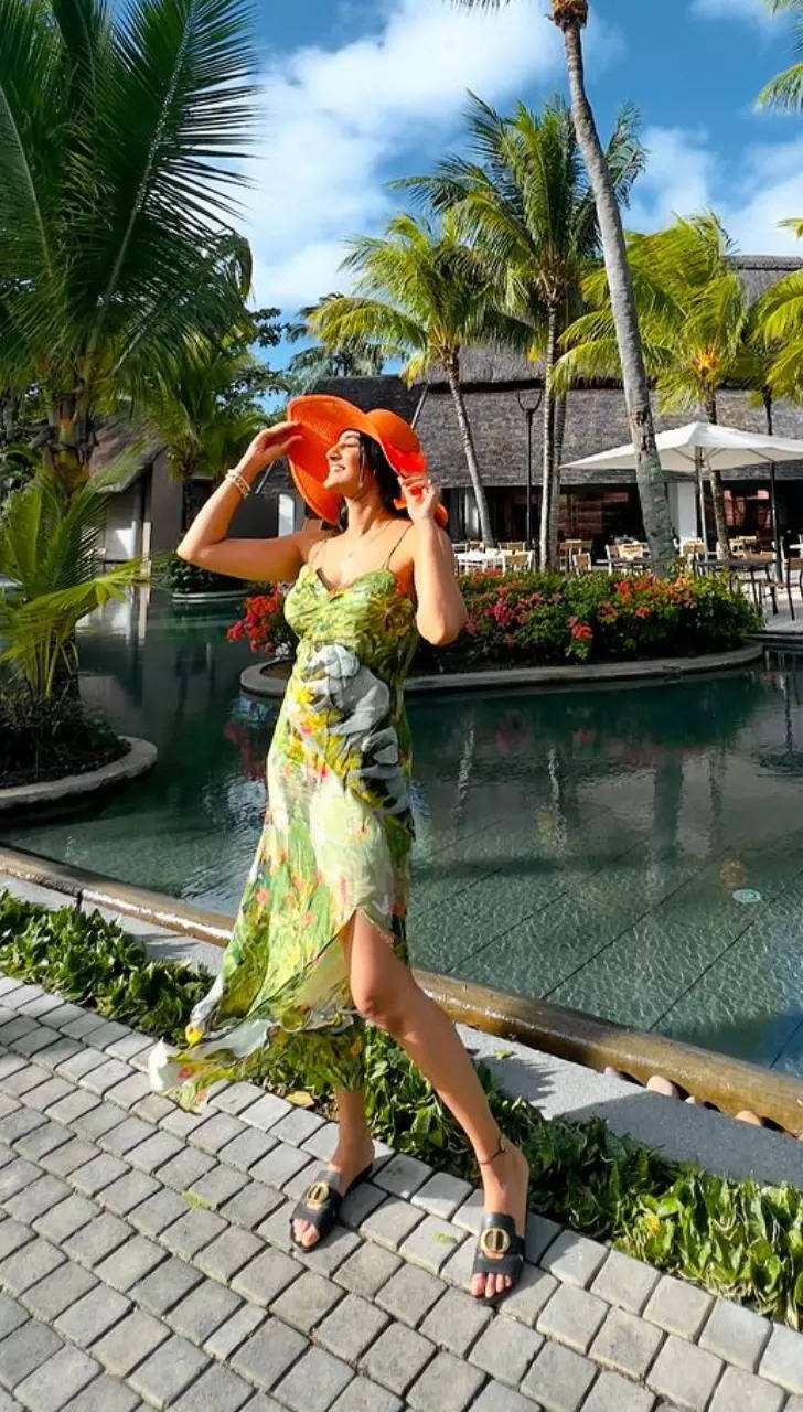 <p>The breathtaking views of Mauritius served as the perfect backdrop for Erica's holiday photos</p>